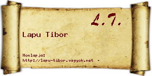 Lapu Tibor névjegykártya